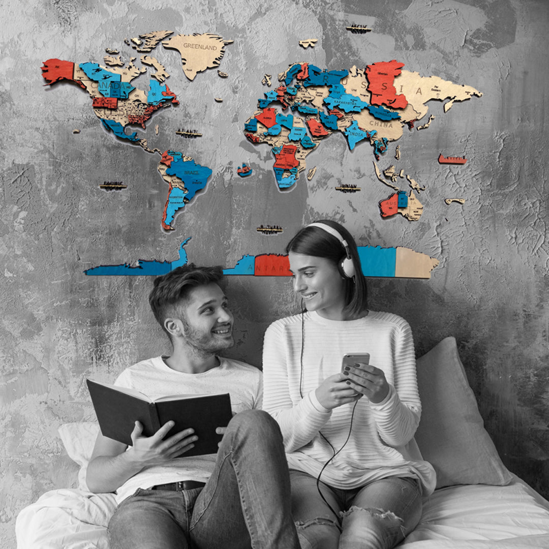 Onda Tropicale - Mappa 3d in legno Il mio negozio