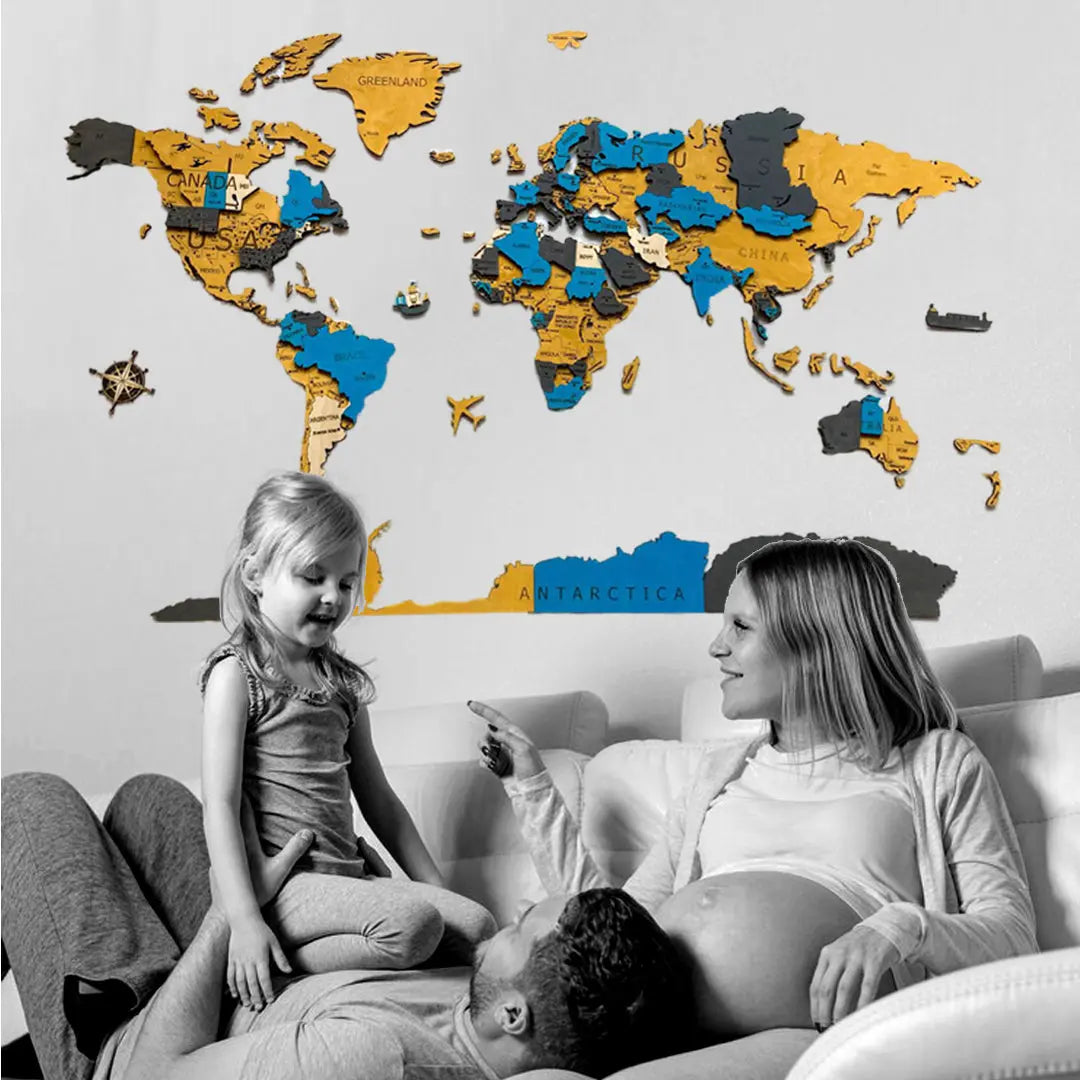 Armonia tra Cielo e Terra - Mappa 3d in legno Il mio negozio