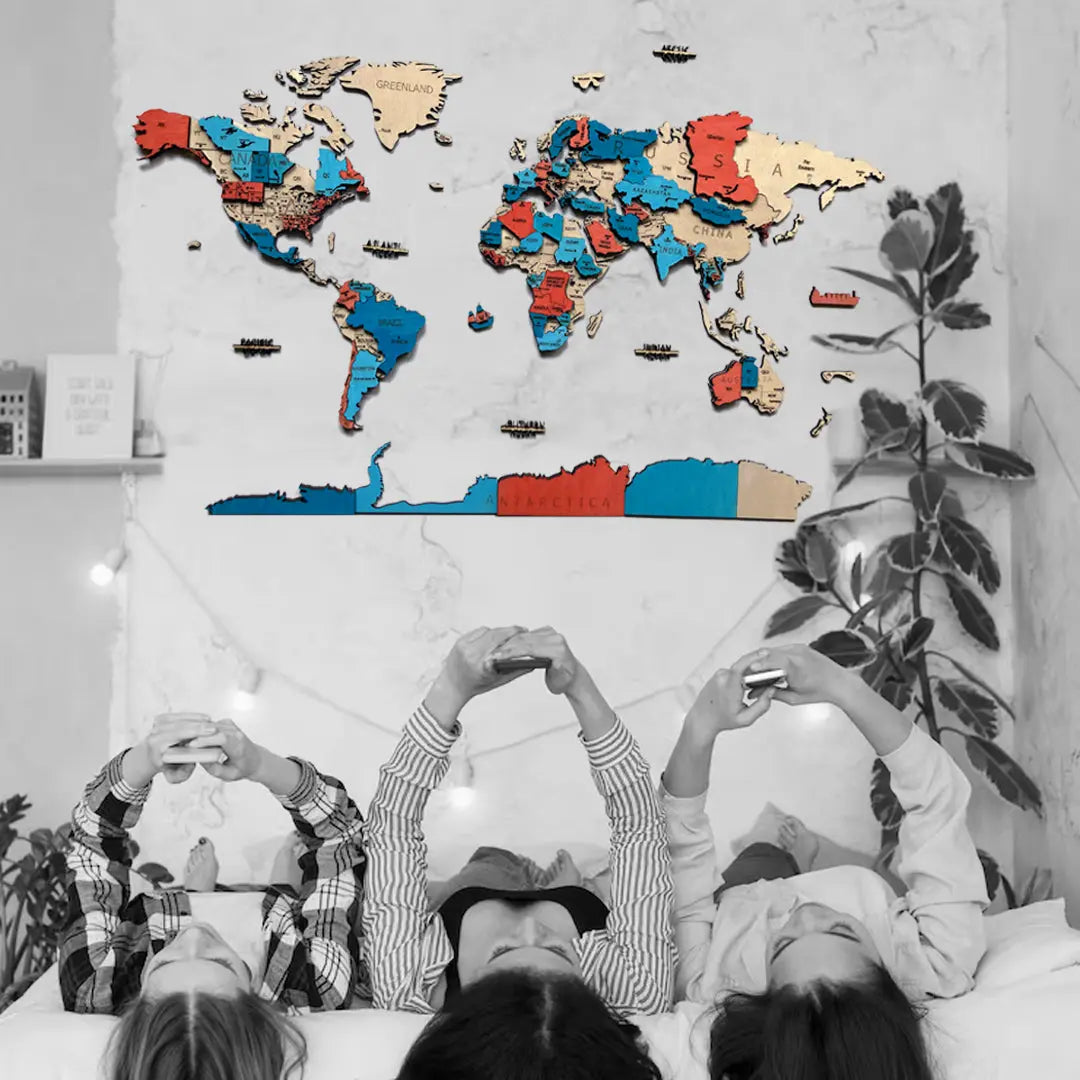 Onda Tropicale - Mappa 3d in legno Il mio negozio