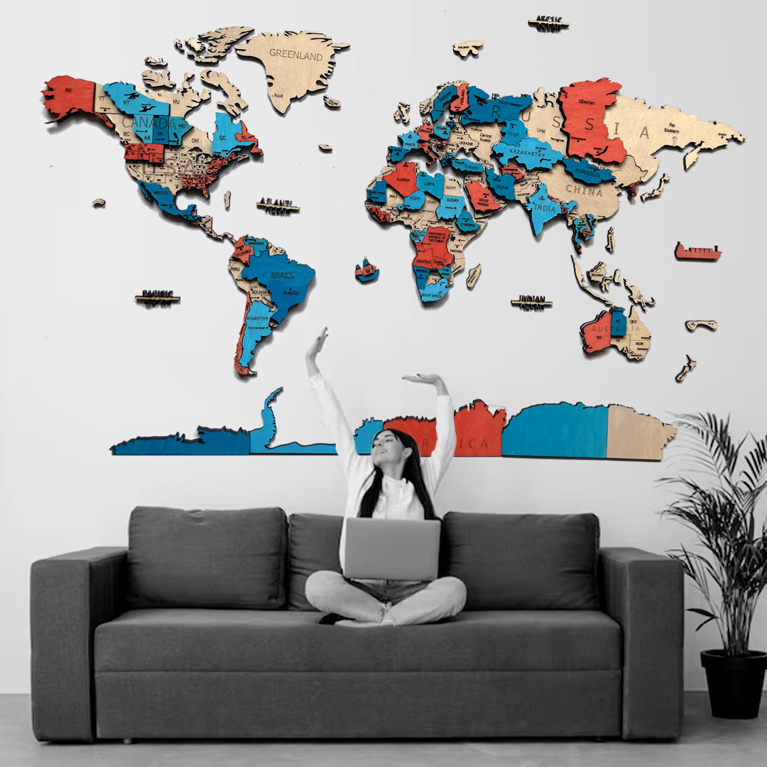 Onda Tropicale - Mappa 3d in legno Il mio negozio