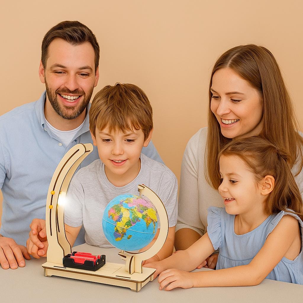 Modello Terra Giorno e Notte con LED – Kit Educativo Fai da Te per Bambini mappainviaggio