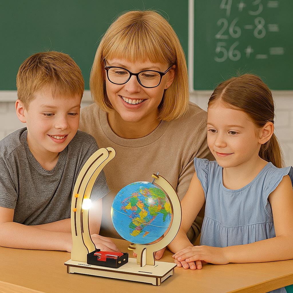 Modello Terra Giorno e Notte con LED – Kit Educativo Fai da Te per Bambini mappainviaggio