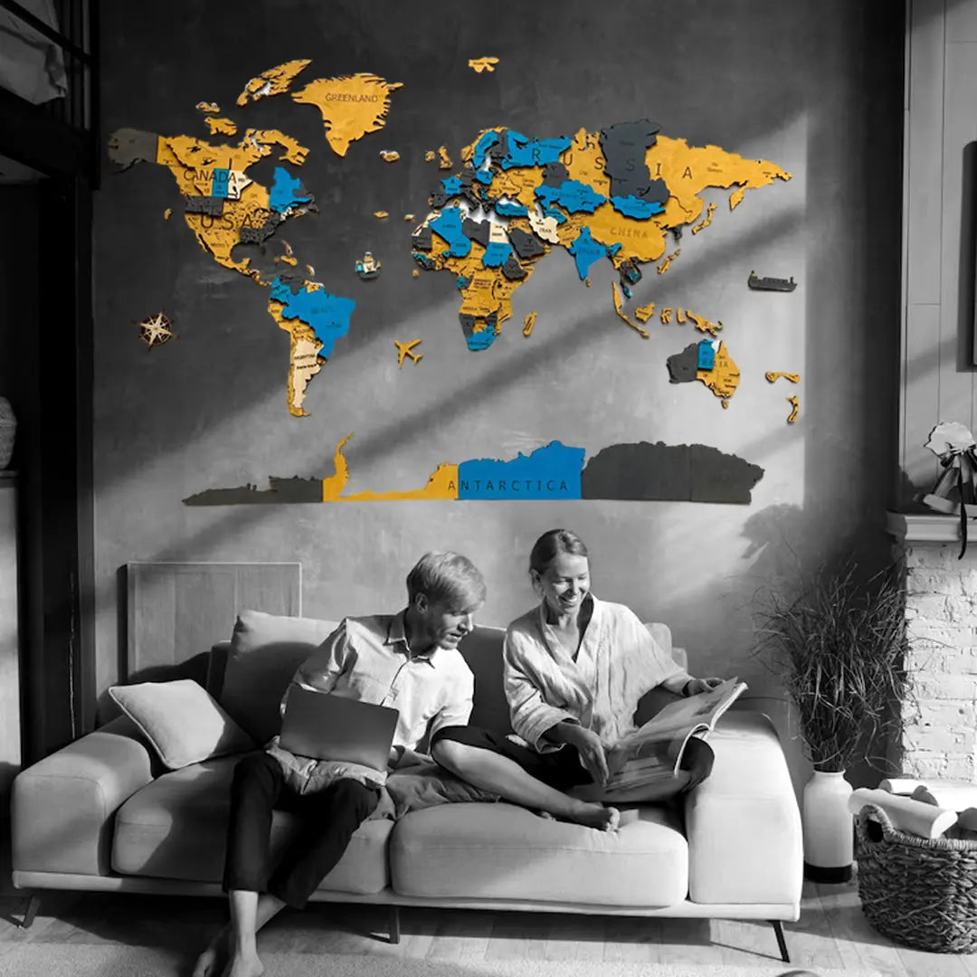 Armonia tra Cielo e Terra - Mappa 3d in legno Il mio negozio