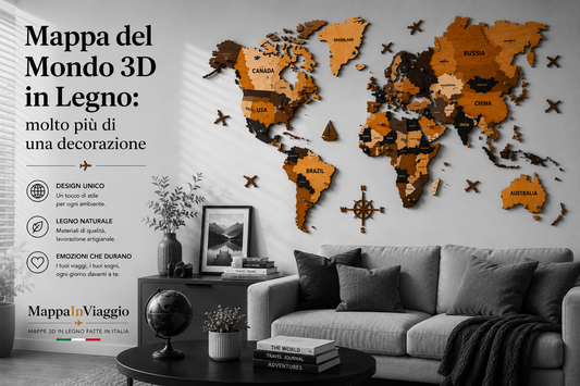 Mappa del Mondo 3D in Legno: molto più di una decorazione