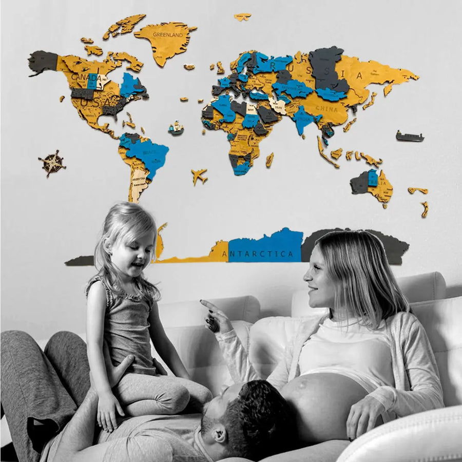 Armonia tra Cielo e Terra - Mappa 3d in legno Il mio negozio
