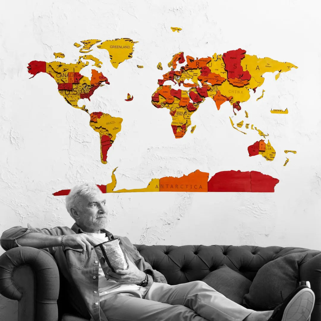 Tramonto d'Avventura - Mappa 3d in legno Il mio negozio