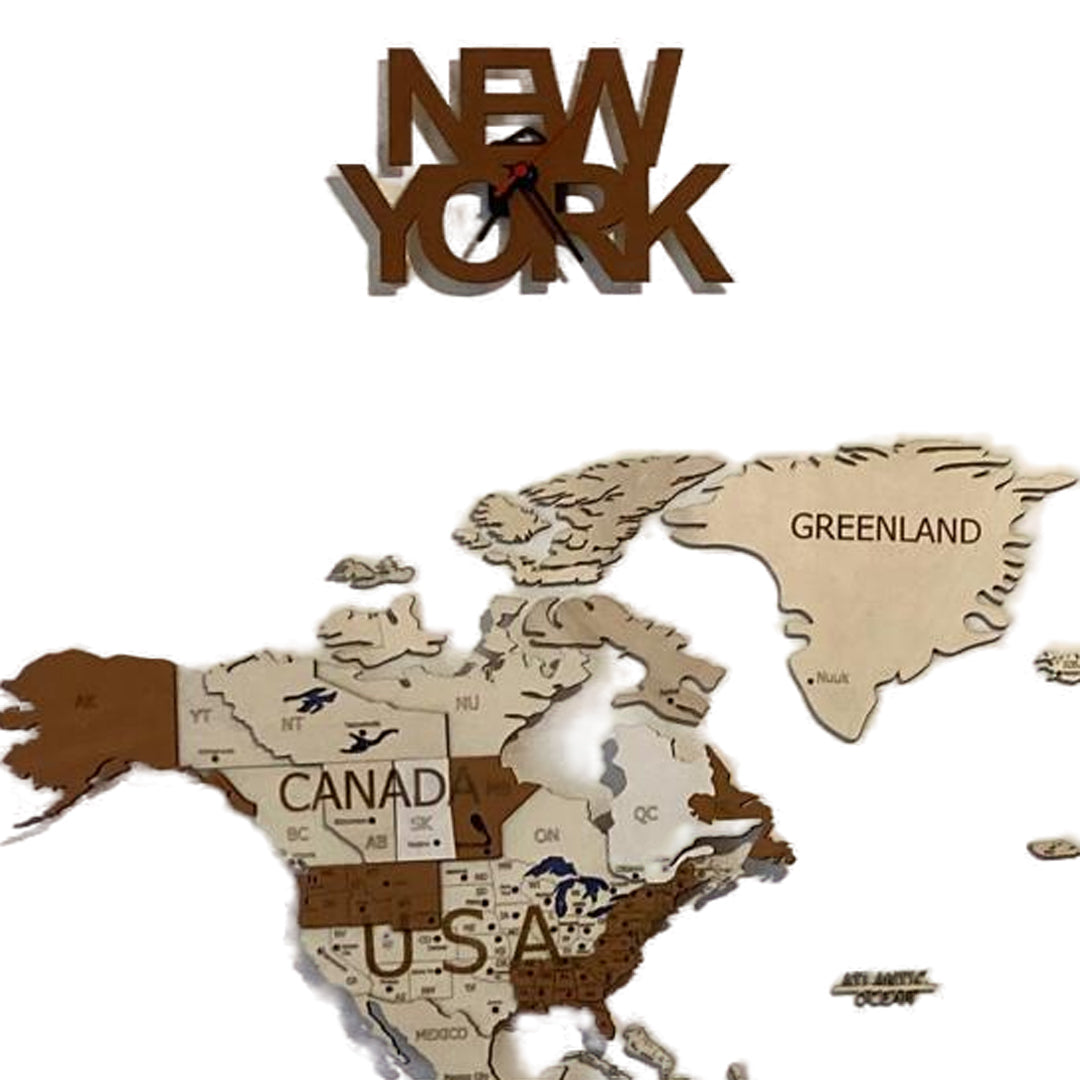 🕒 Orologio in Legno Personalizzato Nome Città mappainviaggio