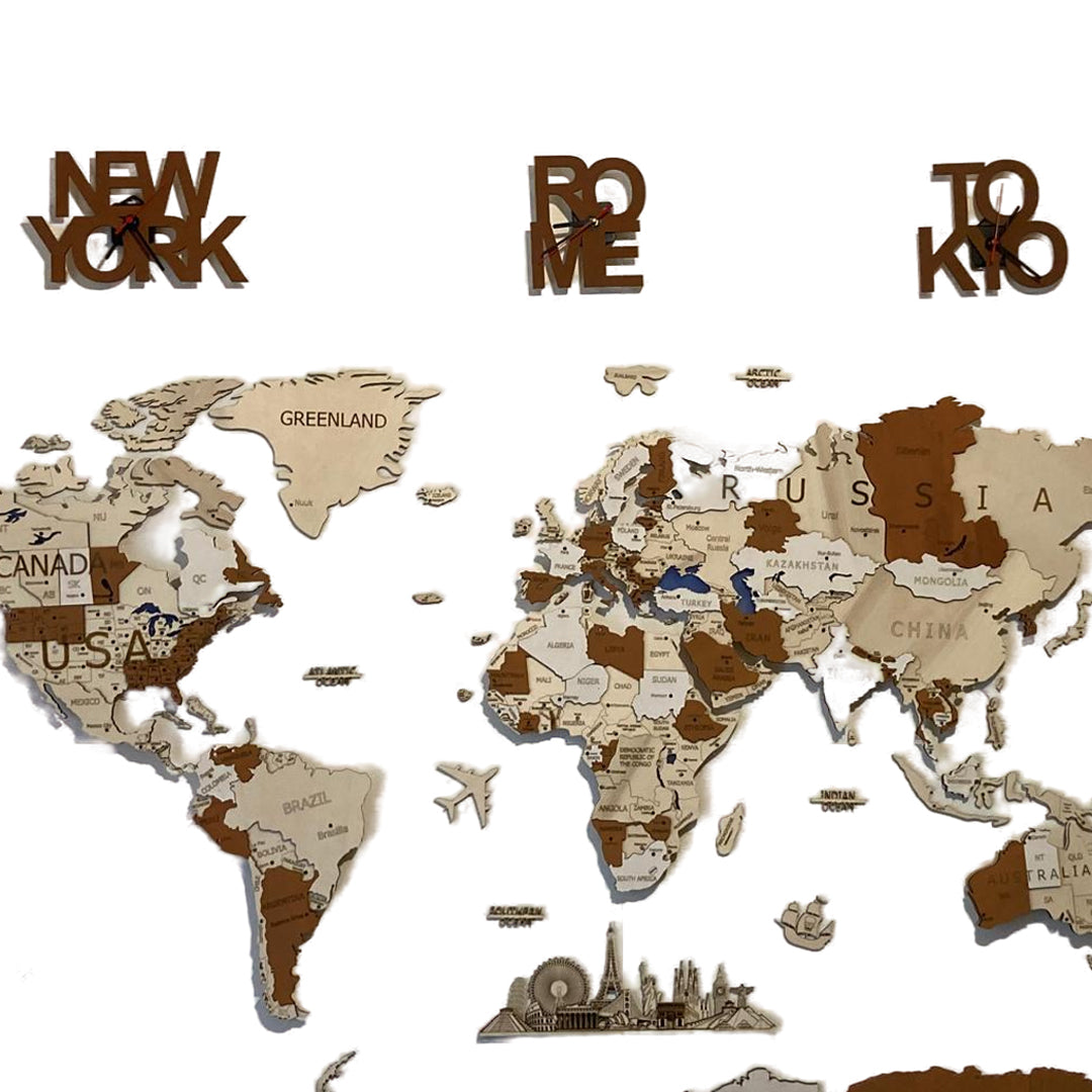 🕒 Orologio in Legno Personalizzato Nome Città mappainviaggio