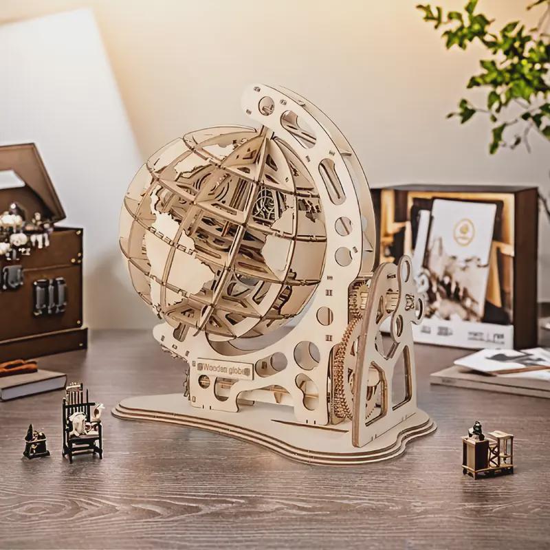 Set Globi in Legno da Costruire – Versione Meccanica con Ingranaggi e Versione Educativa per Bambini mappainviaggio