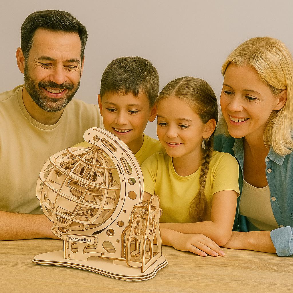 Set Globi in Legno da Costruire – Versione Meccanica con Ingranaggi e Versione Educativa per Bambini mappainviaggio
