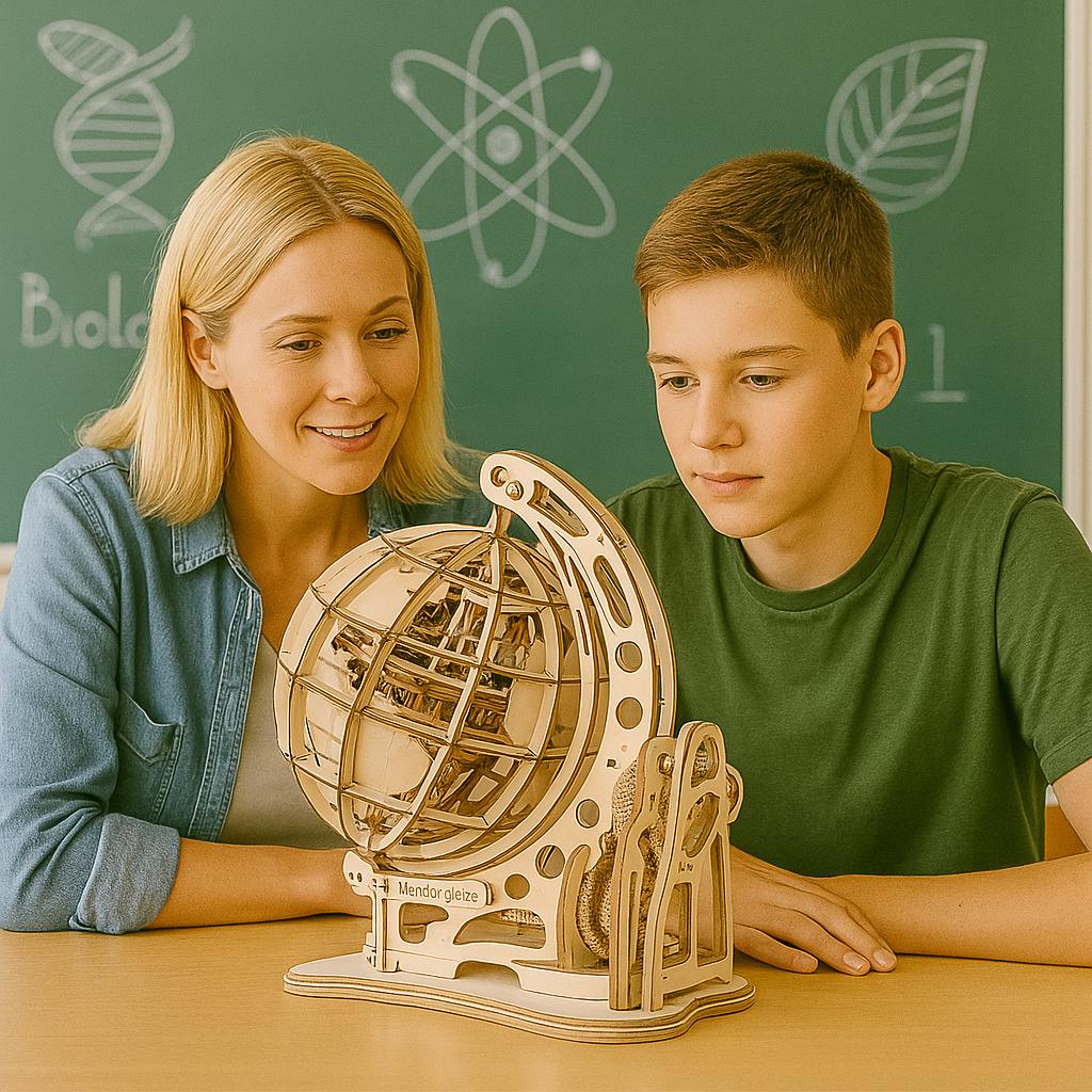 Set Globi in Legno da Costruire – Versione Meccanica con Ingranaggi e Versione Educativa per Bambini mappainviaggio