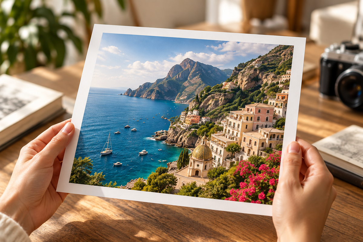 Fotografia Fine Art della costa italiana tenuta tra le mani